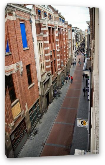 View of Warmoestraat from our room Fine Art Canvas Print