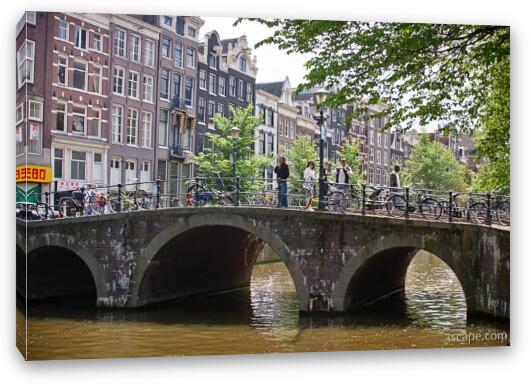 One of many canal bridges around the city Fine Art Canvas Print
