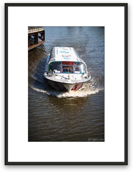 Canal boat on tour Framed Fine Art Print