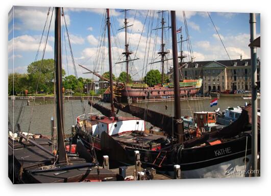 Ships at the Netherlands Maritime Museum Fine Art Canvas Print