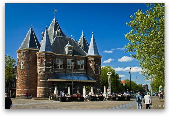 The Waag - part of Amsterdams ancient wall in the center of Nieuwmarkt Fine Art Metal Print