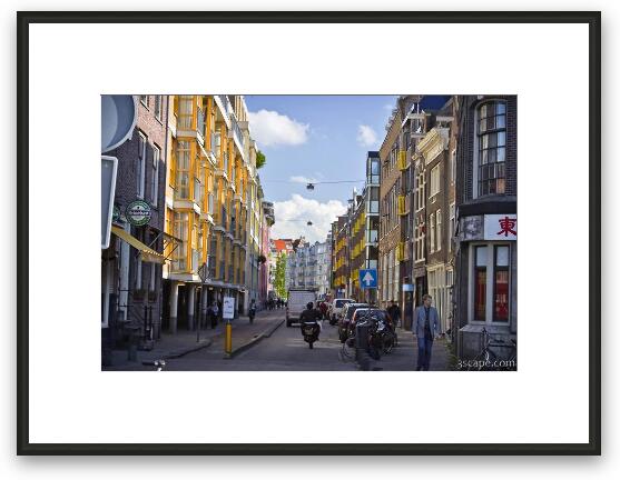 Typical Amsterdam side street Framed Fine Art Print