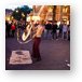 Street performer showing off fire ropes Metal Print