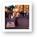 Street performer showing off fire ropes Art Print