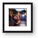 Street performer showing off fire ropes Framed Print