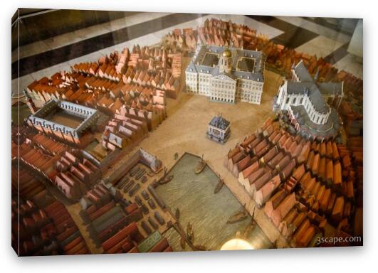 Model of old Amsterdam including the Palace and Old Church Fine Art Canvas Print