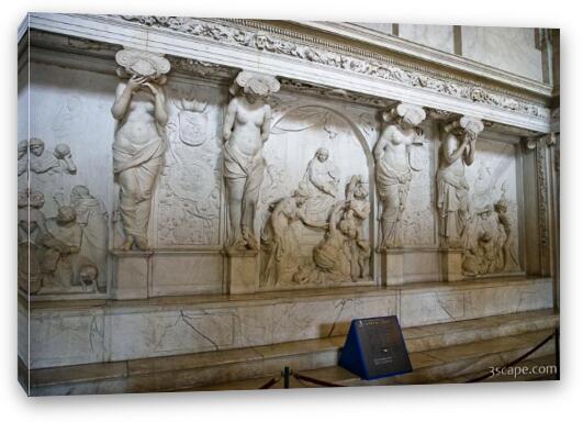 Sculpted wall and columns in the Royal Palace Fine Art Canvas Print