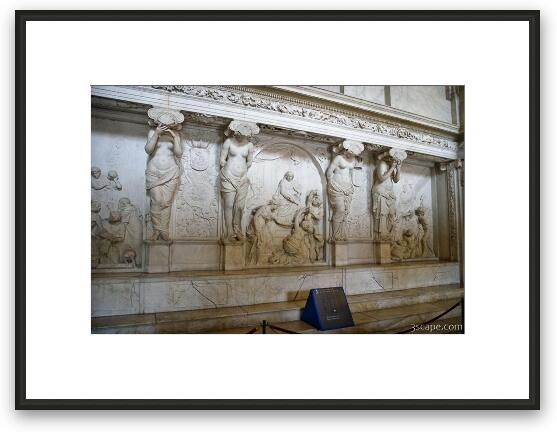 Sculpted wall and columns in the Royal Palace Framed Fine Art Print