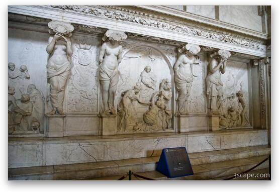 Sculpted wall and columns in the Royal Palace Fine Art Metal Print