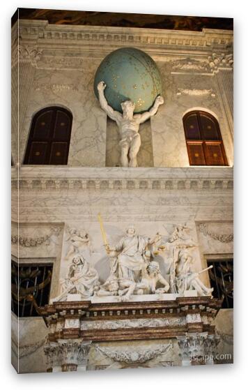 Statue of Atlas, Citizens Chamber, Koninklijk Palace Fine Art Canvas Print
