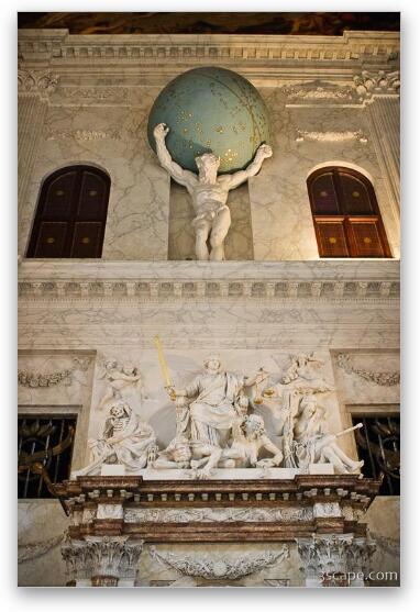 Statue of Atlas, Citizens Chamber, Koninklijk Palace Fine Art Metal Print