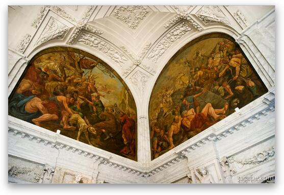 Corner frescos in the Citizens Chamber, Koninklijk Palace Fine Art Metal Print