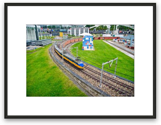 Train tracks and Dutch Intercity train Framed Fine Art Print