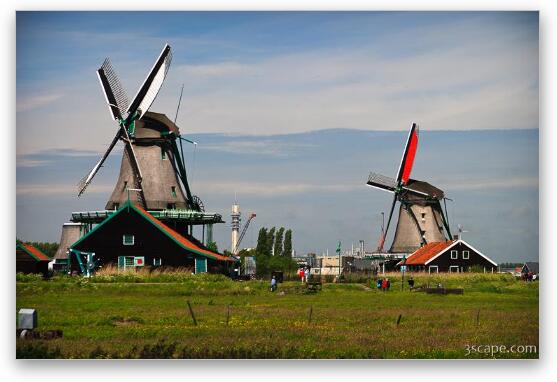 Dutch windmills Fine Art Metal Print
