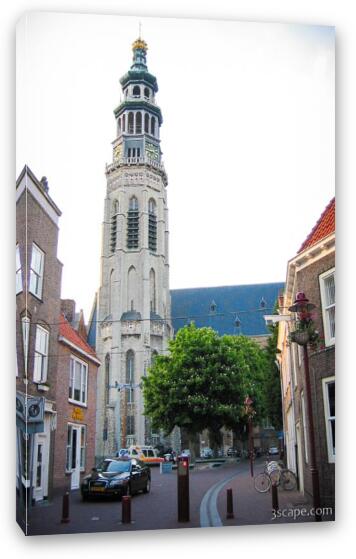 The Bell Tower of Koorkerk (De Lange Jan) Fine Art Canvas Print