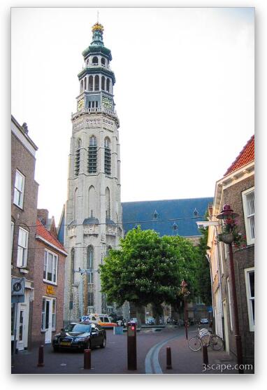 The Bell Tower of Koorkerk (De Lange Jan) Fine Art Metal Print