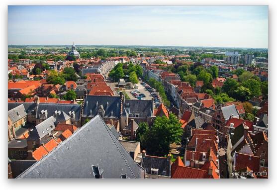 View of Middelburg from the tower Fine Art Metal Print