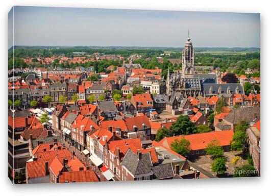View of Middelburg from the tower Fine Art Canvas Print