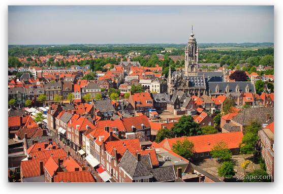 View of Middelburg from the tower Fine Art Metal Print