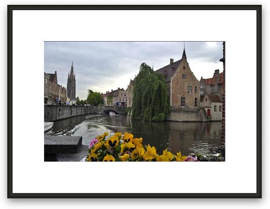 River Dijver, Church of Our Lady in the distance Framed Fine Art Print