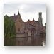 Medieval buildings and Belfry on the River Dijver Metal Print