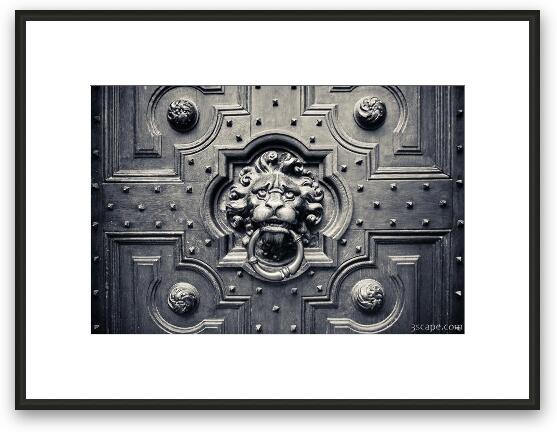 Lion Head Door Knocker Framed Fine Art Print