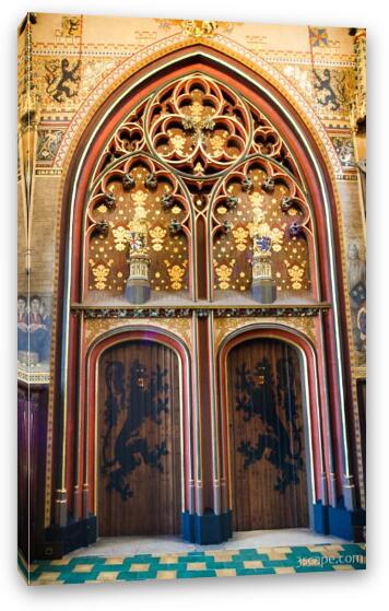 Ornate gold doors of the town hall Fine Art Canvas Print