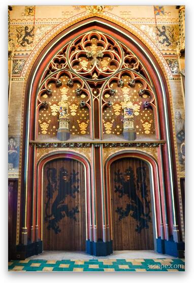 Ornate gold doors of the town hall Fine Art Metal Print