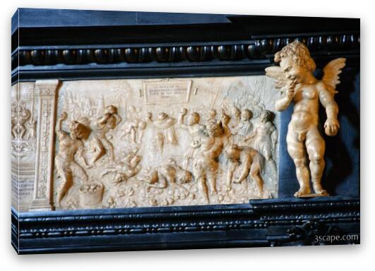 Carved marble mantle Fine Art Canvas Print