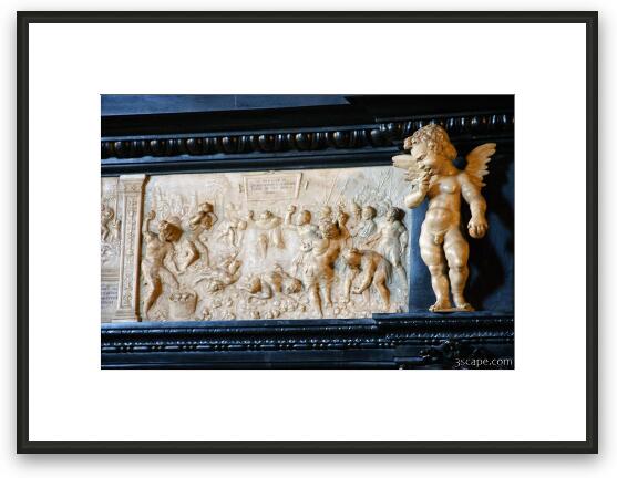 Carved marble mantle Framed Fine Art Print