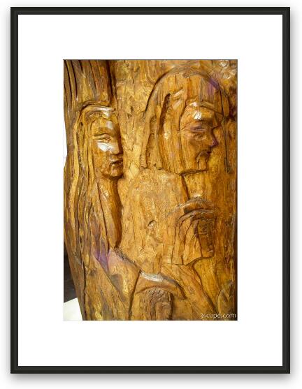 Carved wooden religious figures Framed Fine Art Print