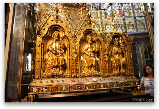 Bishops in gold Fine Art Metal Print