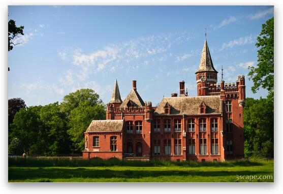 The Red Castle in the countryside near Brugge Fine Art Print