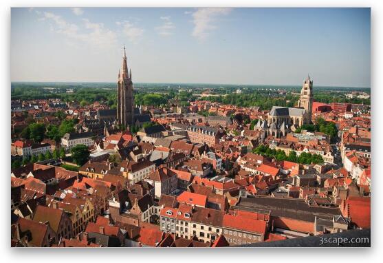 View from the belfry - Church of Our Lady and St. Saviours Cathedral Fine Art Print