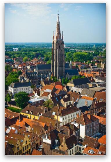 View from the belfry - Church of Our Lady Fine Art Metal Print