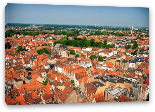 View of Brugge from the belfry Fine Art Canvas Print
