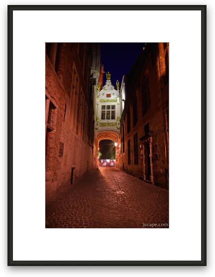 Blind Donkey Alley leads from the Burg to Vismarkt Framed Fine Art Print