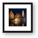 Medieval buildings and Belfry reflecting in the River Dijver Framed Print