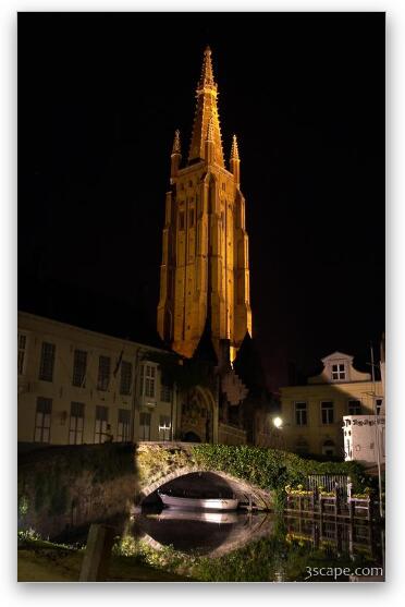 Towering spire of the Church of Our Lady Fine Art Metal Print