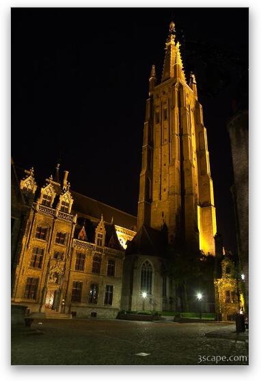 Towering spire of the Church of Our Lady Fine Art Print