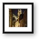 Narrow illuminated street and St Saviour Cathedral Framed Print