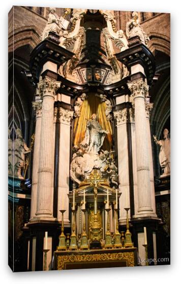 Enourmous columns on the altar Fine Art Canvas Print