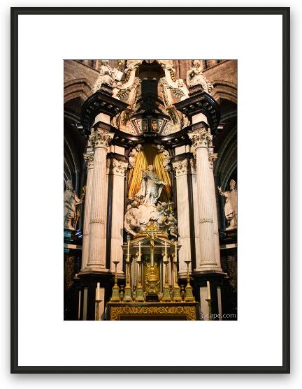 Enourmous columns on the altar Framed Fine Art Print