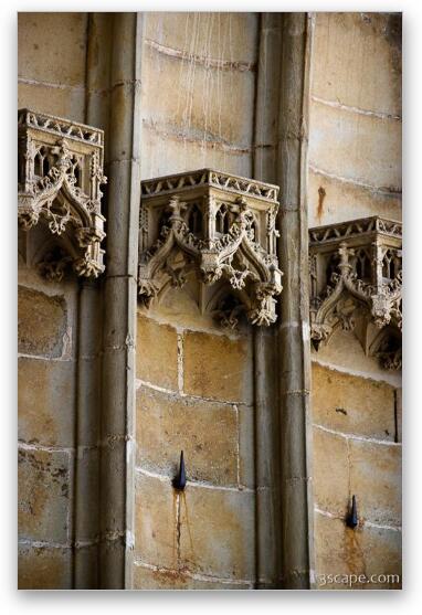 Detailed sconces outside the Cathedral Fine Art Metal Print