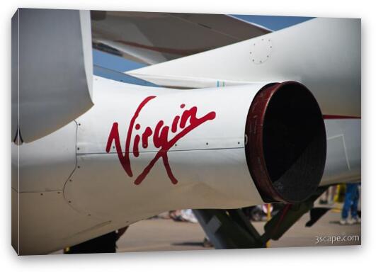 Virgin logo on SpaceShipOne, and signatures on rocket Fine Art Canvas Print