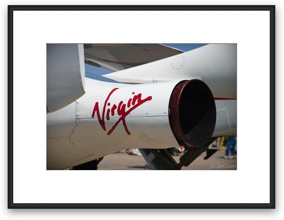 Virgin logo on SpaceShipOne, and signatures on rocket Framed Fine Art Print
