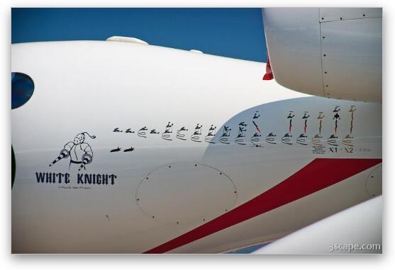 Flight progress decals on White Knight Fine Art Metal Print