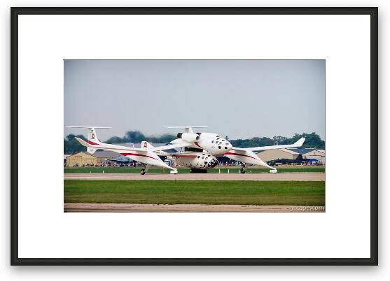White Knight and SpaceShipOne taking off Framed Fine Art Print