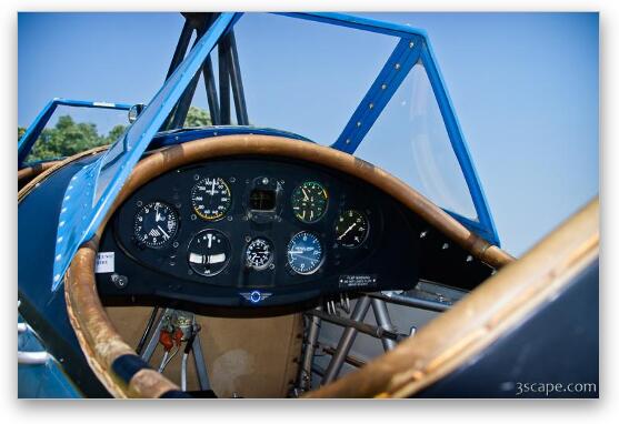 Open cockpit of a biplane Fine Art Metal Print