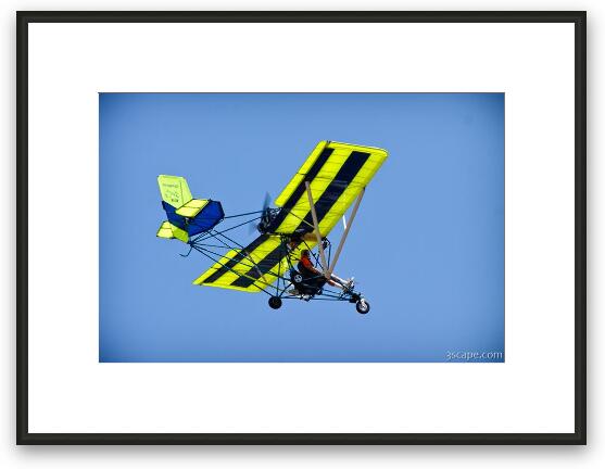 Ultralight aircraft in flight Framed Fine Art Print